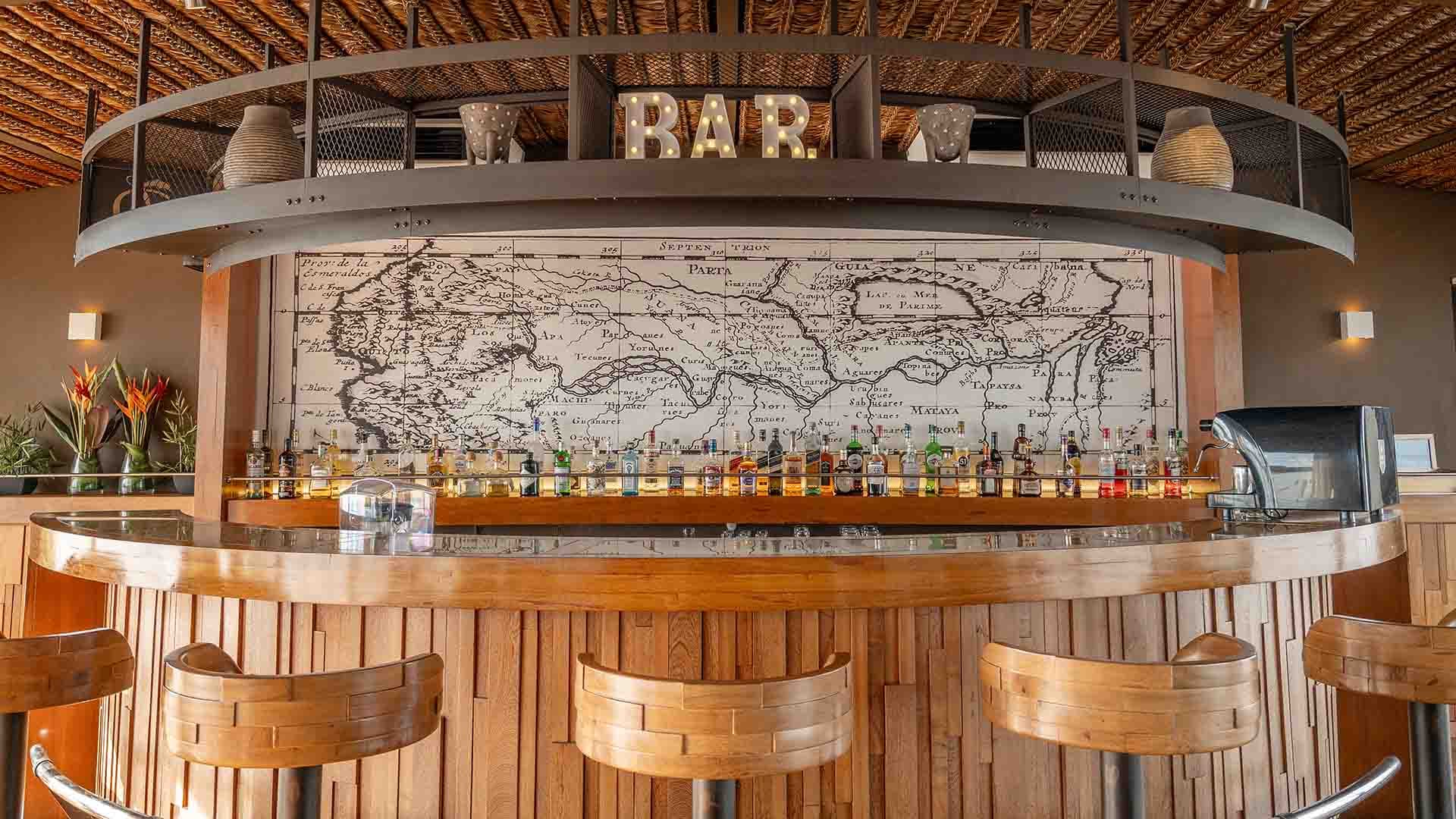 The bar aboard the Delfin III